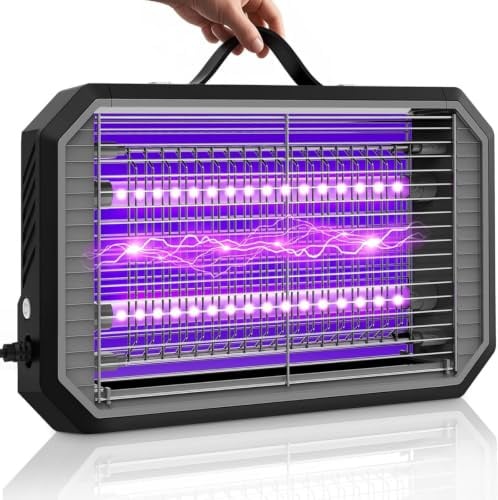 Lampada Antizanzare 4200V,Antizanzare Elettrico UV doppio LED,Griglia di sicurezza per bambini e animali,Facile da pulire,Senza sostanze chimiche,Cavo 1,3 m,per interni&aree esterne coperte