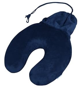 Samsonite TA Revolution - Memory-Schaum Reisekissen mit Tasche – Ergonomisches Nackenkissen für Flugzeug, Auto & Zug, Blau (Midnight Blue)