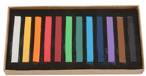 Annadue Crayons Fluorescents, Tige de Teinture de Cheveux Jetable, Ensemble de Craie de Peinture, Craie de 12 Couleurs pour Dessin Artistique, Coloration des Cheveux (12 couleurs)