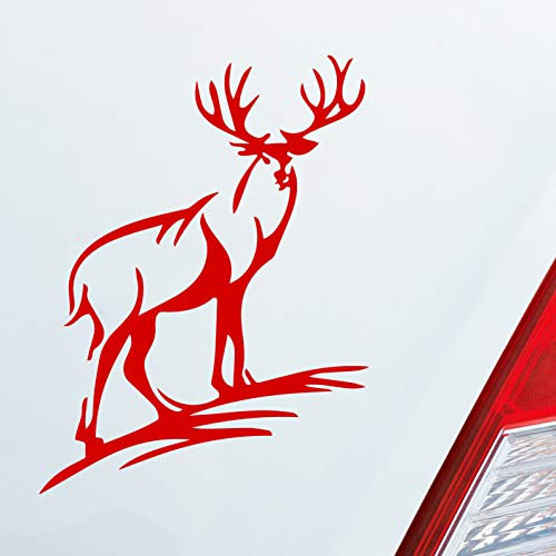 Hellweg Druckerei Hirsch Geweih Jäger Wild Jagd Auto Aufkleber Sticker Heckscheibenaufkleber