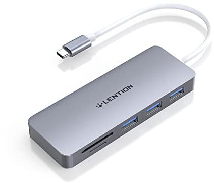 LENTION USB C Hub with 3 USB 3.0 and SD/Micro SD Card Reader Compatible 2023-2016 MacBook Pro/Air 13/14/15/16, New Mac Air/iPad Pro/Surface, ChromeBook, More, Multi-Port Type C Adapter (C15)