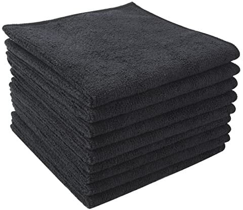 VIVOTE Mikrofasertücher schwarz Spüllappen Küchenlappen super saugfähig und dick Haushalts Putzlappen microfaser Küche Putztücher Mehrzweck Staubwischen 30 cm X 30 cm 9 Stück