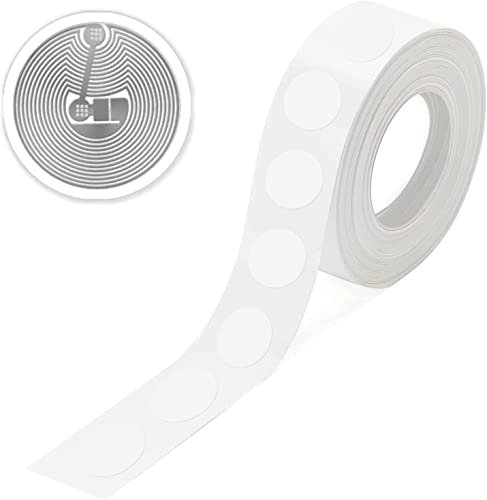 50 Stück NFC Tags Ntag215 Sticker Aufkleber, Leer Weiß NFC Label in 25 mm (1 Zoll) Rund, 504 Byte Speicher RFID Tag, Kompatibel mit Amiibo Switch | Allen NFC-fähigen Handys