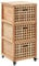 vidaXL Walnussholz Massiv Badezimmerschrank mit 4 Rollen 3 Körben Badschrank Badregal Badtrolley Badrollwagen Rollcontainer Badmöbel 41x41x91cm