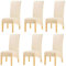 KELUINA Feste Gewebe-Ausdehnung XL-Stuhlhussen der hohen Rückseite für Esszimmer, Spandex-große Esszimmerstuhl-Schonbezüge für Hauptlebensrestaurant-Hotel (Cream Color,Set of 6)