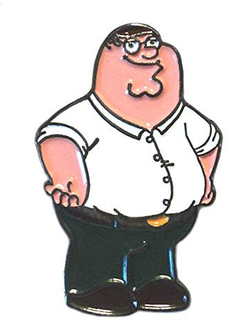 Mainly Metal Enamel Pin Badge Peter Griffin Family Guy TV cartoon character (25mm)