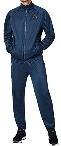Kappa Trainingsanzug Villos für Herren, bequemer Tracksuit für Sport, Freizeit und Reisen, die Jogginghose & Trainingsjacke sind atmungsaktiv, schnell trocknend, blau, Größe S