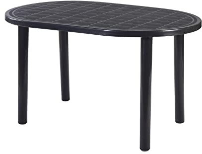 RESOL Gala Mesa Jardín Comedor Exterior 140x90 Rectangular para 4 o 6 Personas | Agujero Central para Sombrilla | Protección UV para Uso en Patio, Terraza o Porche - Gris Antracita
