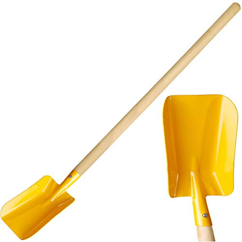 alles-meine.de GmbH Kinder - Schaufel/Spaten - aus Holz & Metall - gelb - 78 cm lang - stabile Gartengeräte/Gartenset - Kinderschaufel - Schippe - Gartenschaufel Gartenspaten..