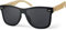 styleBREAKER Unisex Monoglas Nerd Sonnenbrille mit Bambus Bügeln und Polycarbonat Glas, Retro Style 09020112, Farbe:Gestell Hellbraun/Glas Grau getönt