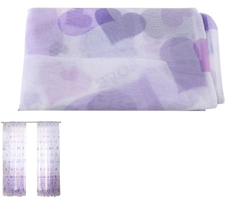 HERCHR Tende Voile in Poliestere Viola, Tende Trasparenti in Voile con Occhielli, Tenda Traslucida per Soggiorno, Camera da Letto e Camera,1×2 Meter, Tenda per Finestra
