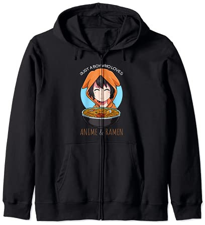Garçon qui aime l'anime et les ramen Cute Sweet Kawaii Sweat à Capuche