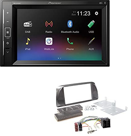 Pioneer DMH-A240DAB 2-DIN Autoradio Bluetooth DAB USB passend für Alfa Romeo Giulietta 2010-2014 Silber