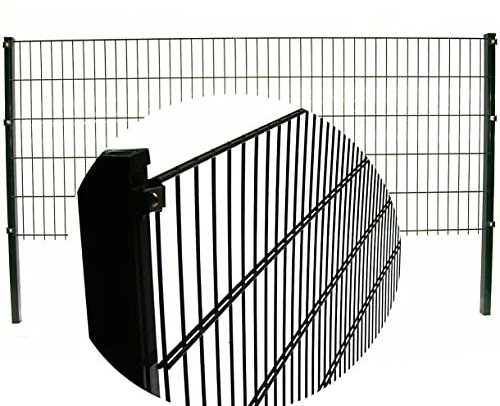 Doppelstabmattenzaun 1230x2500mm inkl. Pfosten Doppel-Stab Gitter Matten Zaun AWZ