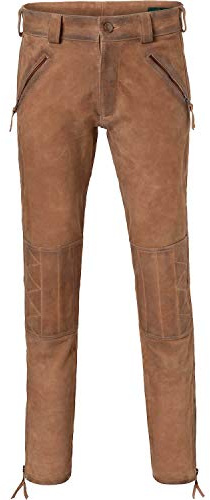 Wiesnkönig Herren Hose Wilhelm Premium Lederhose Herren lang | Model Lederhose Wilhelm Braun Größe 46-52 | Lederhose Herren Tracht für Wiesn Oktoberfest Volksfest Trachtenfest