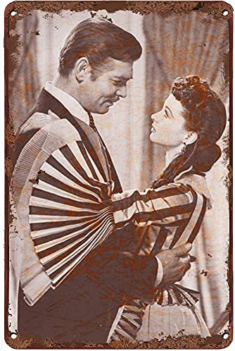 Graman Vintage Blechschild Vom Winde verweht Clark Gable Metall Wandschild Film Dekor Wandschild Klassischer Film Vintage Kunst Poster Plaque Home Wall Decor Eingangsbereich Dekor Galerie Wa