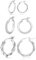 Silver Hoops Earrings for Women S925 Sterling Silver Post Hoop Earring Hypoallergenic Cubic Zirconia Small Silver Hoops Earring Set for Women 13/15 /20mm PABBEU