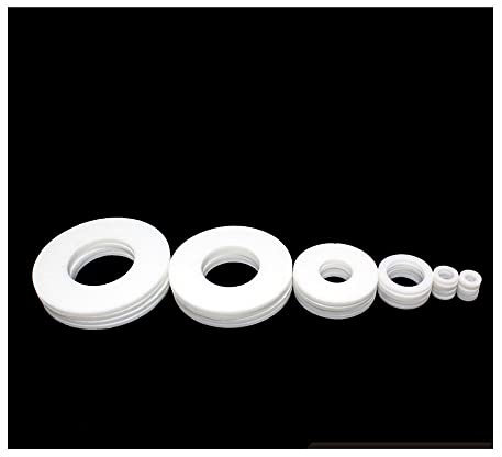 Poly Tetra Fluorethylen Ptfe Dichtung O-Ring-Wellschlauch Wasserhahn Flachdichtung Dichtungsring für Duschrohrunterlegscheibe Ring,PTFE (M10x20x2mm)5pcs