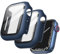 JETech Cover con Pellicola Protettiva per Apple Watch Series 9 8 7 45 mm, Custodia Protettiva Complessiva, Pellicola Integrata in Vetro Temperato ad Alta Sensibilità, 2 Pezzi (Blu)