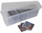 EZ Pack HEAVY DUTY CD Storage Plastic Shelf Boxes Stackable Slim Containers with Lids, Stores 52 CD's