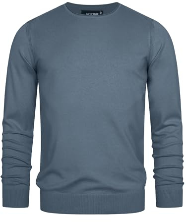 Indicode Herren Gamal Strickpullover Herrenpullover aus 80% Baumwolle | Klassischer Strickpullover aus 80 % Baumwolle, Herrenpullover, Rundhalspullover, Freizeitpullover, Basic Pullover für Männer