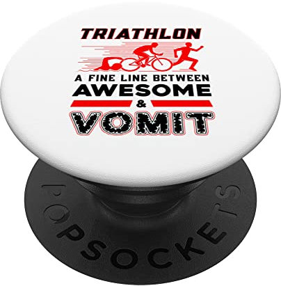 Triathlon Ein feiner Grat zwischen Awesome und Vomit Sports Run PopSockets mit austauschbarem PopGrip
