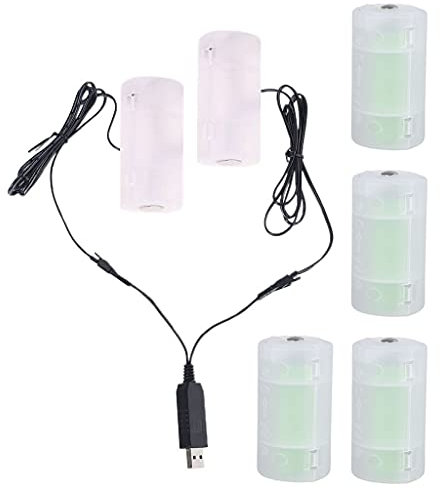 FUZYXIH 2in1 1.1m 1.5V 3V 4.5V 6V D Cell Battery Eliminator USB Power Supply Cable Replace 1-4pcs D Batteries for Lamp Toys