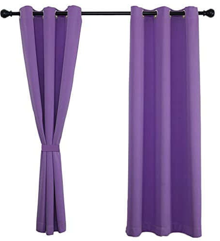 Sichtschutz Schlafzimmer Gardinen 160x140cm(H x B), Ösen Schal Vorhang, Isolierung für Schlafzimmer Kinderzimmer Wohnzimmer 1Stück-Lila