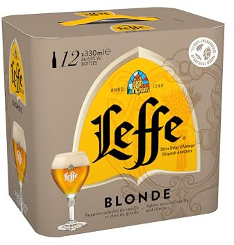 Leffe Blonde Belgium Abbey Beer 12 x 330 ml Bottles (packaging may vary)
