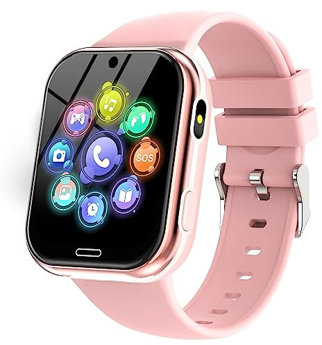 Lylica Reloj Inteligente Niños - Smartwatch Niño para y Niña con Podómetro, 19 Juegos, Llamadas, SOS, Música, Linterna, Juguetes para niños de 3-12 años Navidad Cumpleaños Regalo (Rosa)
