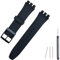 Lijinlan Ersatz-Silikonarmband für Swatch 17 mm, 19 mm, 20 mm, wasserdichtes Armband, Uhrenarmband für Swatch (17 mm, schwarz)