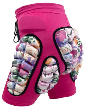 Sharplace Short de Protection rembourré 3D, Pantalon, équipement de Protection pour Enfants, Patinage, équitation, Rose XL