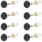 8 Pcs Mirror Screws, 16mm Brushed Stainless Steel Decorative Cap Metal Nail for Bath Plates Mirror Tables Wardrobes Furniture, Brushed Black