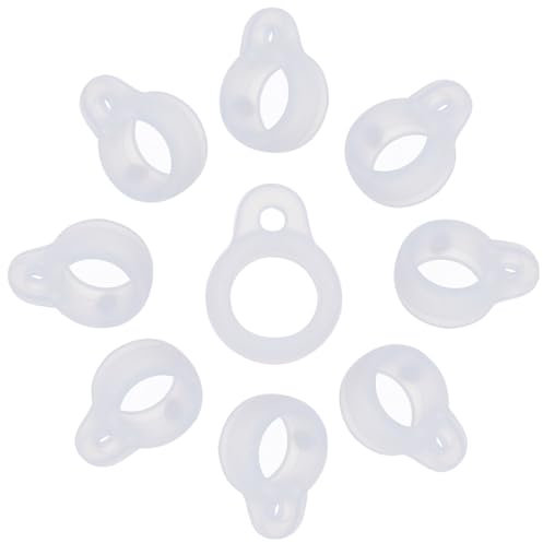 GORGECRAFT 60Stk Transparente Anti-Verlust-Silikon-Gummiringe Bandhalter Silikon-Anhänger Vielseitig Einsetzbar Verstellbare Hüllen 8mm Halsketten-Lanyard Ersatz-Trageset Für Schlüsselanhänger