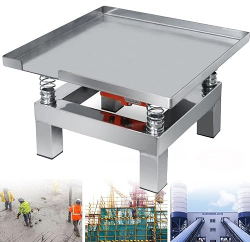 Qiang Kleiner Beton-Rütteltisch Beton-/Zement-/Sand-Rütteltisch/Tischvibrator Elektrischer Edelstahl-Rütteltisch Prüfblock-Vibrationsplattform 3000U/min,220V-50 * 50CM