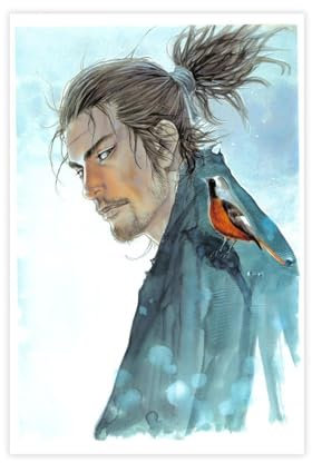 ALNILA Manga Vagabond 2 Leinwand-Poster, Schlafzimmer, Dekoration, Sport, Landschaft, Büro, Raumdekoration, Geschenk, ungerahmt, 30 x 45 cm