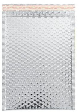 50 Stück goldene/lila/rote Luftpolstertaschen für Versandtaschen, Folienversand, gepolsterte wasserdichte Verpackungsbeutel, verdickte Briefumschläge, Beutel, Silber, 15 x 18 cm, 50 Stück-Beutel