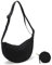 GoPaw Damen Halbmond Crossbody Schultertasche, Hobo Halfmoon Bag, Nylon Crossbody Bag Damen Halbmond Schultertasche mit Ein Münzgeldbeutel Verstellbarer Schultergurt, Einfarbige (Schwarz)