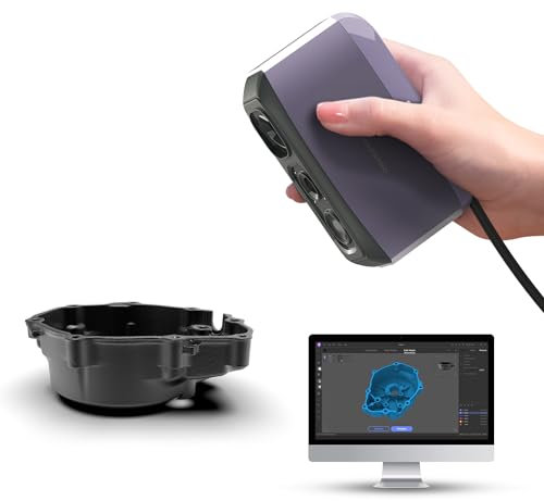 3D-Scanner für 3D-Druck, Handheld-3D-Modellscanner mit 0,05 mm Detailgenauigkeit, 10 FPS Scangeschwindigkeit, Anti-Shake-Objektiv, kompatibel mit Windows/MacOS, 3DMakerpro Moose Lite Standard