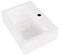 Eridanus Fregadero de baño de pared con rebosadero, lavabo rectangular de porcelana vítrea en blanco brillante, lavabo compacto de cerámica para tocador de guardarropa, 430 x 310 x 130 mm
