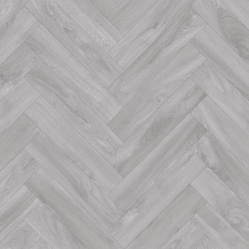VINYL FLOORING UK Cloudy Herringbone Grey Wood Effect Anti-Slip Vinyl Flooring For Kitchen, Bathroom, Dinning Room, 1.9mm Thick Vinyl Sheet-1 X 2 mt