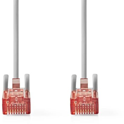 NEDIS Cat6 Network Cable, CCA Copper UTP Round Cable with Gold Plated RJ45 Connectors, Snagless Design and Strain Relief, 50cm Grey - Cable to Connect a PC to a Home Network