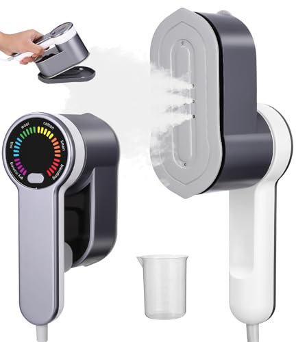 Ferro da Stiro Verticale Portatile 2 in 1, 1200W Viaggio Stiratore Verticale, Mini Stiratrice Portatile con LCD e Serbatoio 120ml, Togli-Pieghe Istantaneo per Abiti, Camicie, per Viaggi e Casa