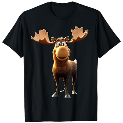 Elch Moose Elchbulle Elchkuh Geweih Hirsch Wilde Elche T-Shirt