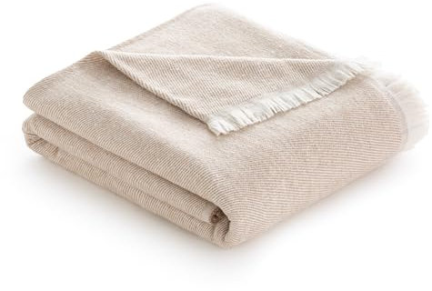 Todocama - Manta de Algodón Extrasuave con Diseño Rayas, Colcha Multiusos Four Seasons para Sofá, Cama, Funda Decorativa y Manta Fular