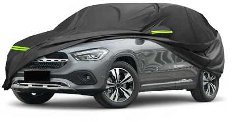 A ABSOPRO Autoabdeckung Für Mercedes-Benz GLA 13-23 Outdoor 1 STK. | Schwarz, 210D-PU, Vollabdeckung, Ganzjahres, Wasserdicht, Winddicht, Sonnenschutz, Fahrertür Reißverschluss