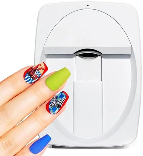 ZenSeFarin 3D Nageldrucker Roboter Nagelmalmaschine Smart Nail Printer - Digital Intelligent Nail Art Printer für Nagelstudio/Maniküre/Nagelliebhaber,White
