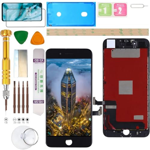 Gadget Troops Conjunto de pantalla LCD para iPhone 7+ Plus A1784, A1661, A1785, A1786, kit de repuesto de pantalla (negro)