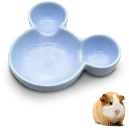 LuckyOpt Hamster Food Bowl, Cute Mouse Shape Ceramic Hamster Water Bowl Easy to Clean, Guinea Pig Bowl Feeding Dish for Small Animals, Hedgehog, Squirrels, Rodents, Sugar Glider (Purple)