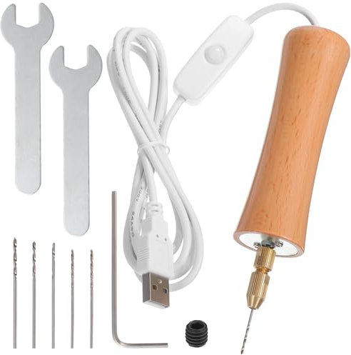 jojofuny 1 Set Taladro Eléctrico de Resina para Joyería, Taladro Manual, Mini Herramienta Rotativa para Manualidades y Creación de Joyería, Colores, 5.51 x 1.18 x 1.18 Pulgadas